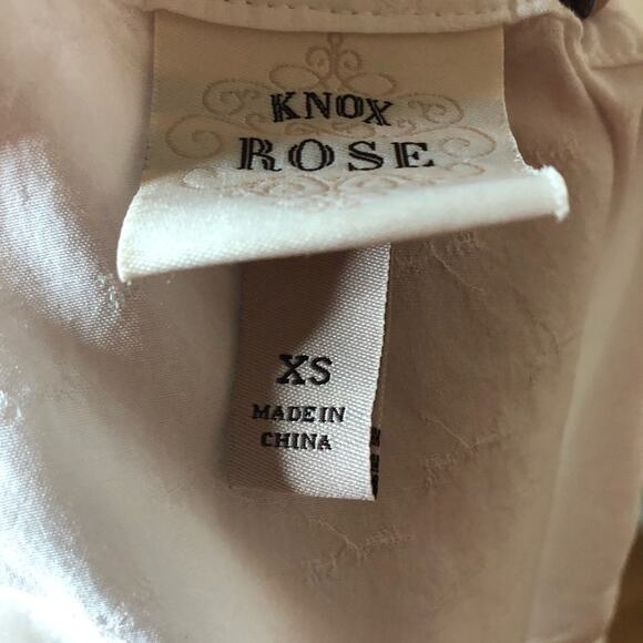 KNOX ROSE white boho embroidered peplum sleeveless summer blouse size xs - Picture 5 of 6